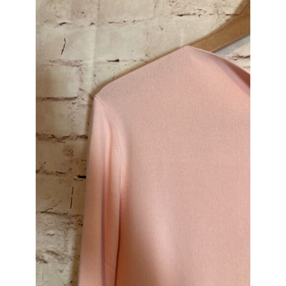 SML Design Top Womens Large Baby Pink Santana Knit Asymmetric Neckline‎ Stretch - Picture 2 of 13